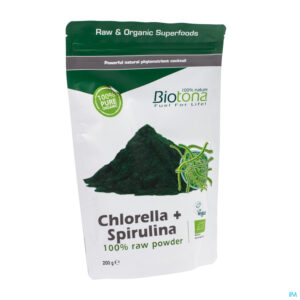 Packshot Biotona Chlorella + Spirulina Raw Powder 200g