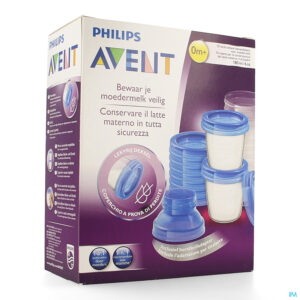 Packshot Philips Avent Via Natural Moedermelk Bewaarbekerset SCF618/10