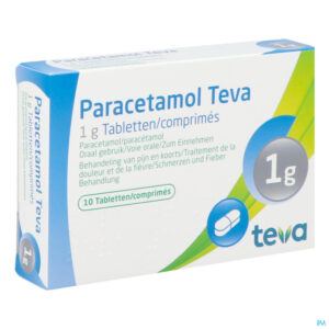 Packshot Paracetamol Teva 1g Tabl 10 X 1g Blister