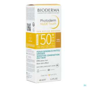 Packshot Bioderma Photoderm Nude Spf50+ Dore 40ml