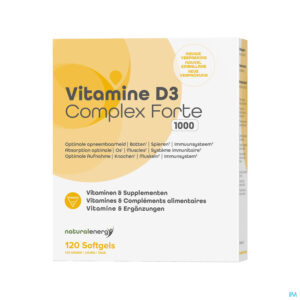 Packshot Vitamine D Complex Forte 1000ui 120 Natural Energy