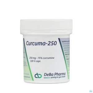 Packshot Curcuma-250 Caps 120 Deba