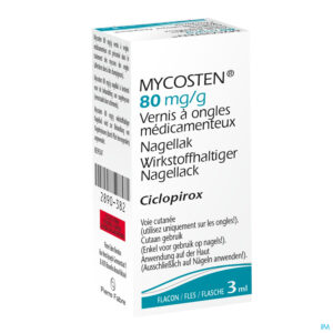 Packshot Mycosten 80mg/g Medische Nagellak Fl 1 3ml