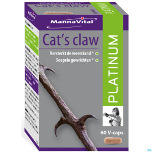 Packshot Mannavital Cats Claw Platinum V-caps 60