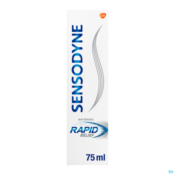 Packshot Sensodyne Rapid Relief Whitening Tandpasta 75ml