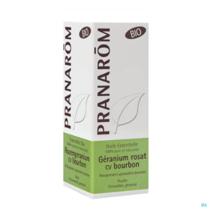 Packshot Geranium Bourbon Bio Ess Olie 10ml Pranarom