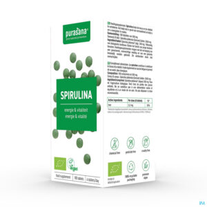 Packshot Purasana Vegan Spirulina Bio Tabl 180