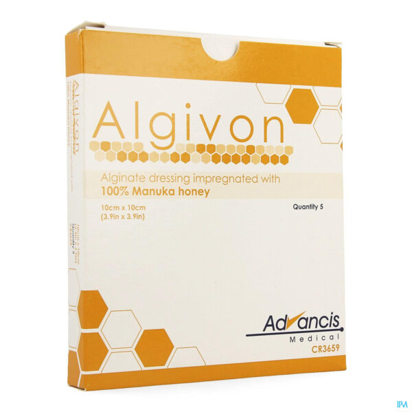 Packshot Algivon Alginaat Manuka Honing N/adh St.10x10cm 5