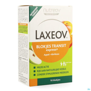 Packshot Laxeov Appel-abrikoos Blokjes 10x10g