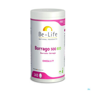 Packshot Borrago 500 Be Life Bio Caps 140