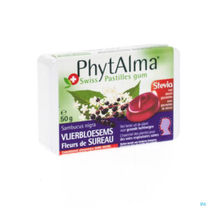 Packshot Phytalma Gompastilles Vlierbloesem + Stevia 50g
