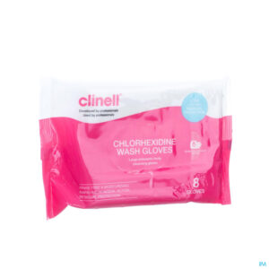 Packshot Clinell Washandje 2% Chlorhexydine 8