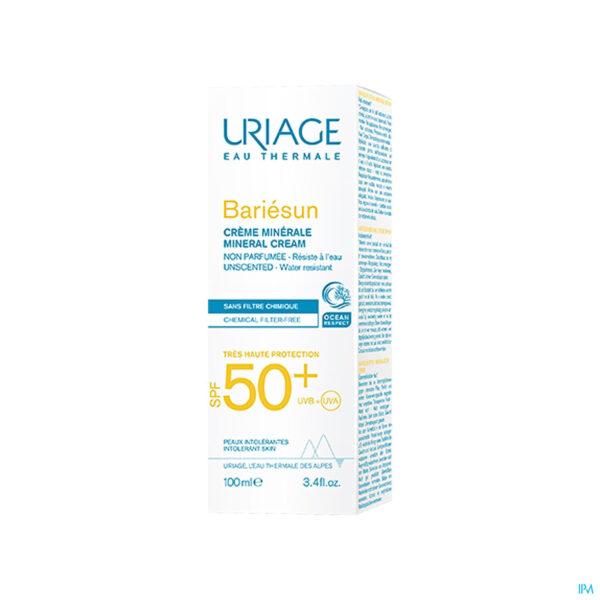 Packshot Uriage Bariesun Cr Minerale Ip50+ Allerg.h 100ml