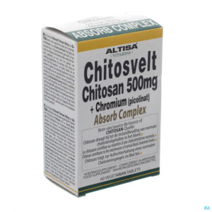 Packshot Altisa Chitosvelt Chitosan 500mg+chroom Tabl 60