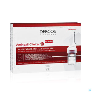 Packshot Vichy Dercos Aminexil Clinical 5 Women Amp 21x6ml