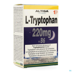 Packshot Altisa l-tryptofaan 220mg + B6 V-caps 60