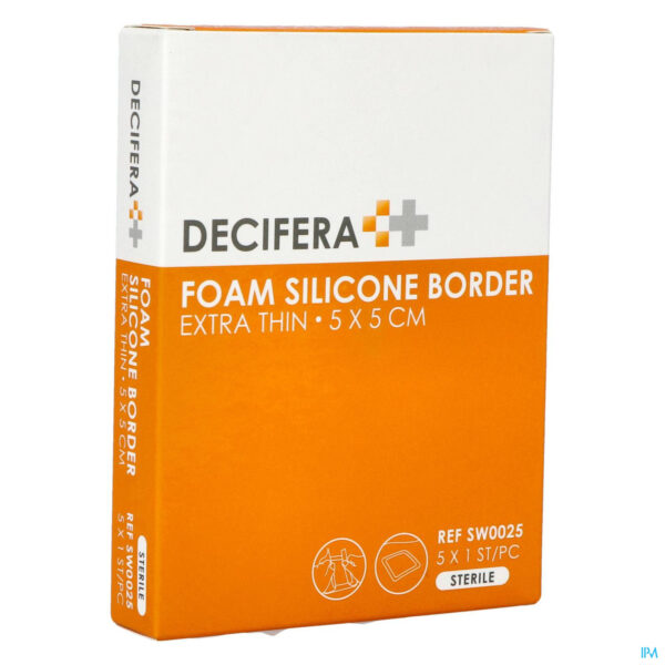 Packshot Decifera Foam Silicone Border Extra Thin 5x5cm