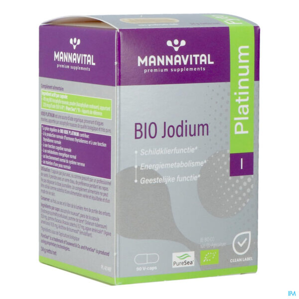 Packshot Mannavital Jodium Platinum Bio V-caps 90