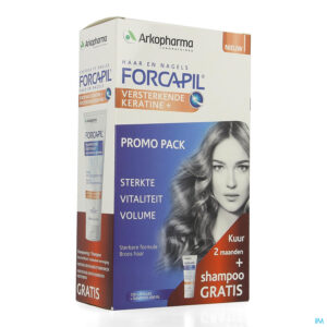 Packshot Forcapil Ontdekkingspack Caps 2x60+sh 200ml Grat.