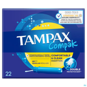 Packshot Tampax Compak Regular Tampons 22