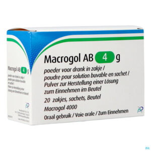 Packshot Macrogol Ab 4g Pdr Voor Drank Zakje 20