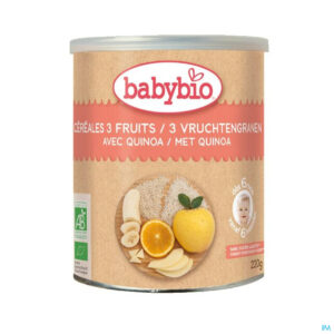 Packshot Babybio 3 Vruchtengranen Quinoa 6m 220g