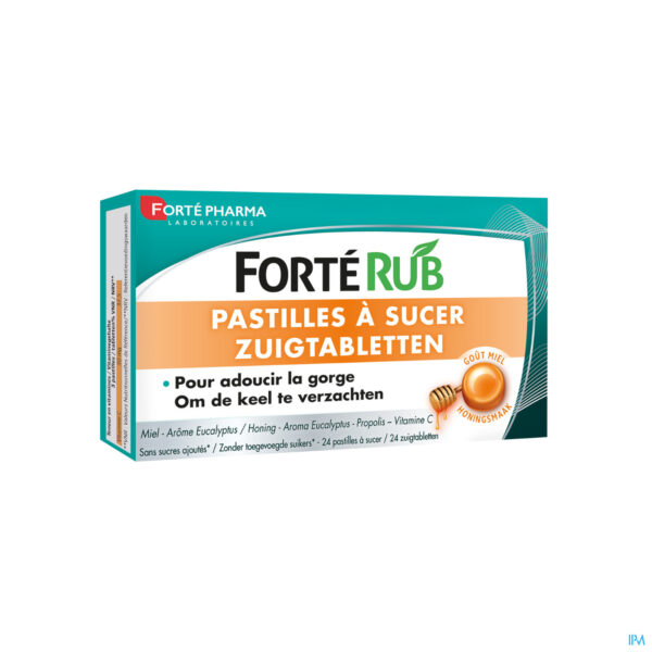 Packshot Forte Rub Keeltabletten Honing 24