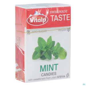 Packshot Vitalp Snoepje Munt Z/suiker Stevia 25g