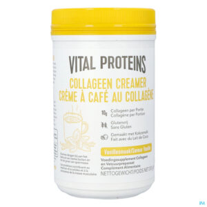 Packshot Vital Proteins Collageen Cream. Vanillesmaak 305g