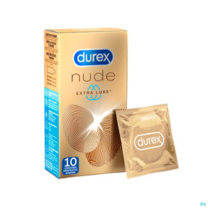Packshot Durex Nude Extra Lube Condoms 10