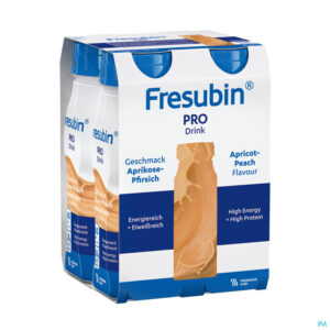 Packshot Fresubin Pro Drink Abrikoos Perzik Fl 4x200ml