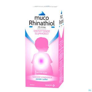 Packshot Muco Rhinathiol 2% Kind Siroop Z/suiker 200ml Nf