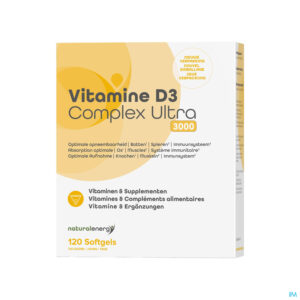 Packshot Vitamine D Complex Ultra 3000ui 120 Natural Energy