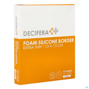 Packshot Decifera Foam Silicone Border Extra Thin 7,5x7,5cm