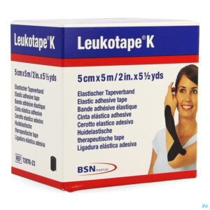 Packshot Leukotape K Kleefwindel Elast Zwart 5cmx5m 1