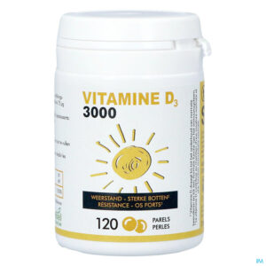 Packshot Soria Vitamine D 3000iu Parels 120
