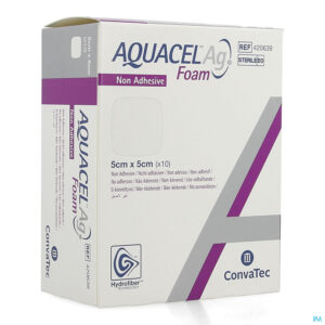 Packshot Aquacel Ag Foam Non Adhesief 5x5cm 10