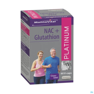 Packshot Mannavital Nac Glutathion Platinum V-caps 60
