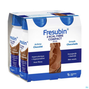Packshot Fresubin 2kcal Fibre Compact Drink Choco Fl4x125ml
