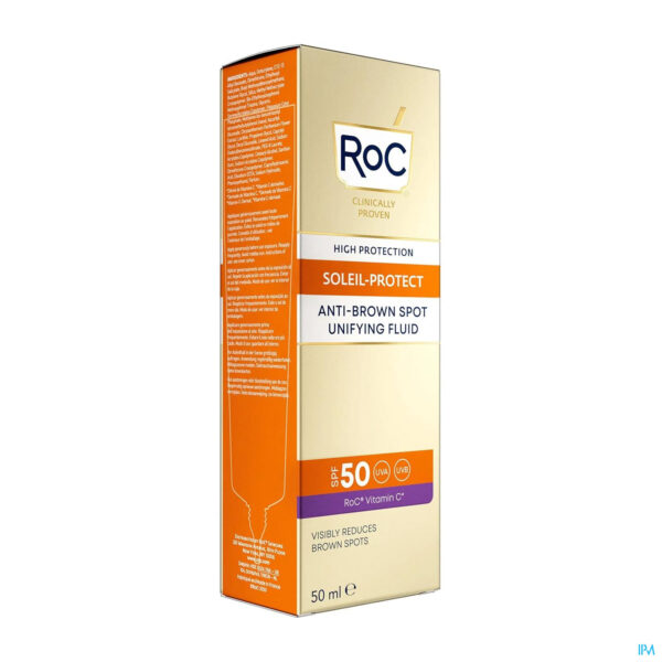 Packshot Roc Sol Protect A/brown Spot Unif.fl. Ip50 Tb 50ml