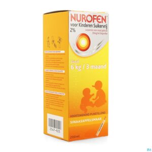 Packshot Nurofen Kind Sinaas Susp Suikervrij 200ml