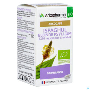 Packshot Arkogelules Ispaghul Psyllium Blond Bio Caps 45