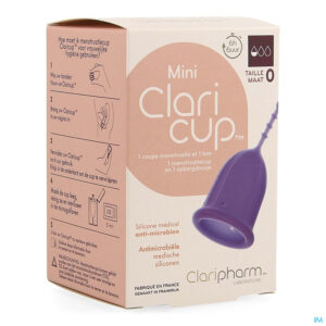 Packshot Claricup Menstruatiecup Maat 0