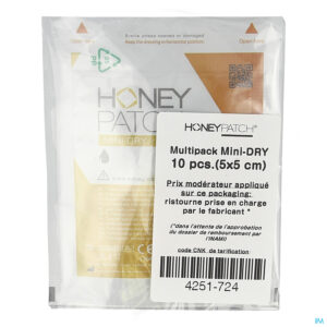 Packshot Honeypatch Mini Dry Genez.hon. 2,5g+tulle 5x5cm 10