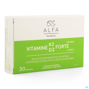 Packshot Alfa Vitamine K2 D3 Forte Softgel 30