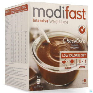 Packshot Modifast Intensive Choco Flavoured Pudding 8x55g