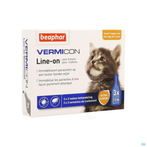 Packshot Beaphar Vermicon Line-on Kitten 3x0,75ml