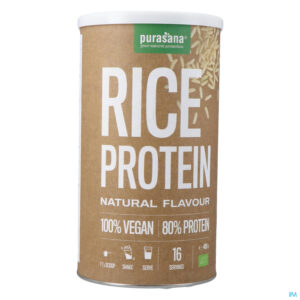 Packshot Purasana Vegan Rijst Protein 80% Naturel Bio 400g
