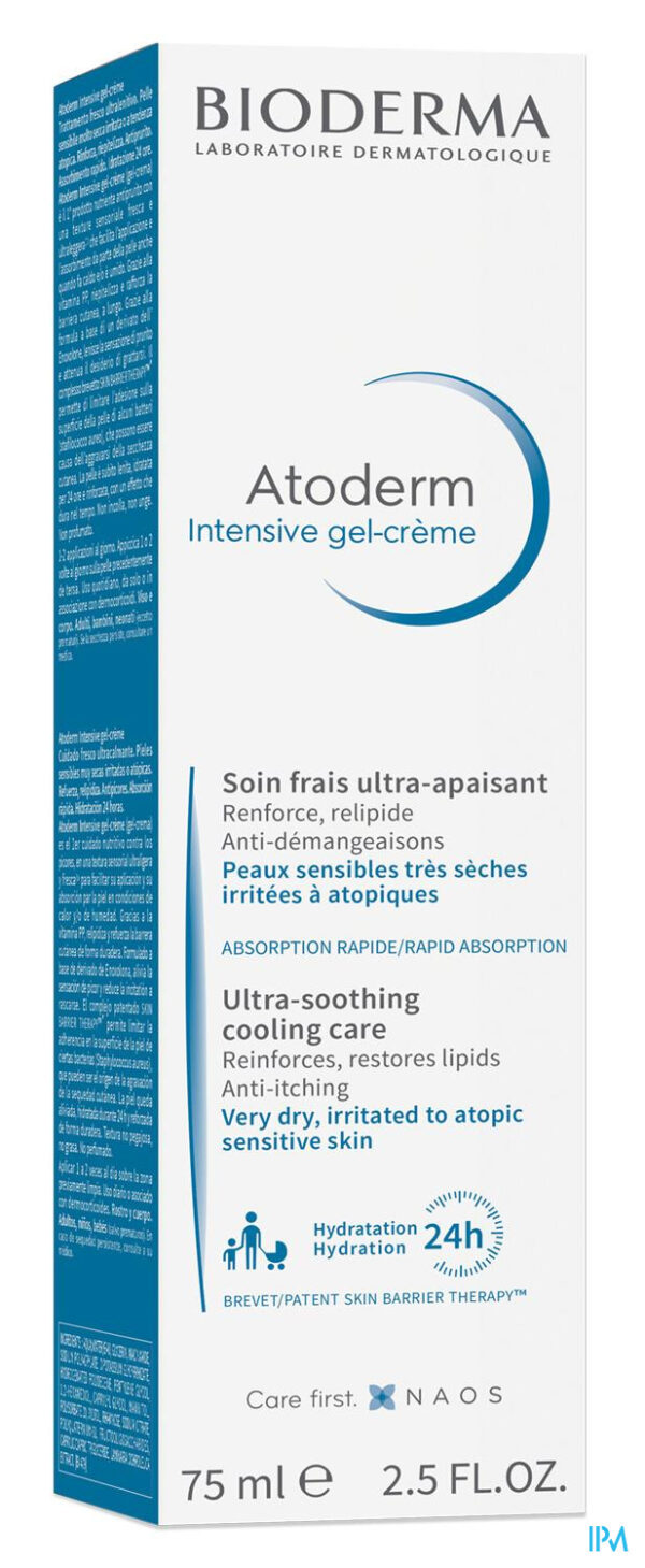Packshot Bioderma Atoderm Intensive Gel Creme Tube 75ml