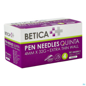 Packshot Betica Pen Needles Quinta 4mmx32g 100